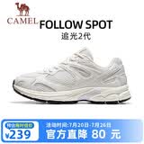 骆驼（CAMEL）【追光2】运动鞋新款女鞋网面透气复古休闲百搭厚底减震跑步鞋子