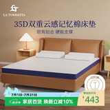 La Torretta记忆棉床垫 A类35D抑菌慢回弹床褥子双人可折叠榻榻米 1.5x2米