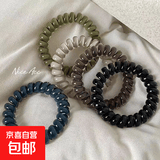 新款发绳女简约气质头绳无痕电话线发圈高弹 蓝色【1个装】