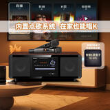 ROBERILLINE柏林之声音响桌面台式一体DVD/CD机组合音响蓝牙卧室收音机音箱 PA350升级款+无线话筒套装+K歌盒子