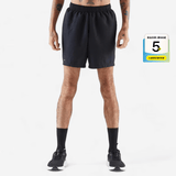 迪卡侬（DECATHLON）显瘦阔腿短裤速干凉感吸湿裤男运动透气宽松训练健身跑步FICM A款黑色-后部拉链口袋 (新旧随机) L