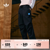 adidas街头滑板风梭织运动裤伞裤男秋季阿迪达斯官方三叶草JC6837 黑色   M