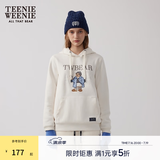 Teenie Weenie小熊秋冬装学院风蓝色T恤索罗娜加绒连帽卫衣套头衫 象牙白 S (160)