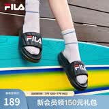 斐乐（FILA）女鞋运动拖鞋厚底凉拖沙滩鞋漂流船 黑-BK 36