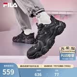 FILA 斐乐猫爪鞋4代女鞋老爹鞋情侣运动鞋复古时尚休闲鞋网面透气 【男款】黑-BK 42