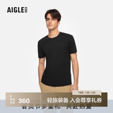 AIGLE艾高T恤春夏款SORONA柔软舒适户外休闲短袖内搭上衣男士 黑玛瑙色 BN283 M (175/92A)