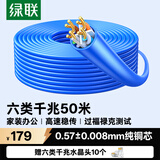 绿联六类网线千兆【0.57±0.008mm纯铜芯】CAT6类非屏蔽双绞线 家装网线POE监控装修布线工程箱线 50米