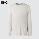 优衣库HEATTECH EXTRA WARM混纺圆领T恤/9分袖男装9%羊绒481441 481441/30浅米色 M