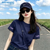 真维斯（Jeanswest）纯棉短袖女款夏季圆领体恤宽松大码休闲柔软透气吸汗半袖上衣服