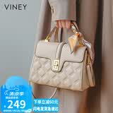 viney牛皮包包女包手提妈妈包中年斜挎单肩包生日礼物大容量送女友老婆