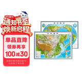 3D凹凸立体中国世界地形图套装共两册（中国地形图+世界地形图） 4开中国立体地图 3D技术打印等比还原真实面貌 建立空间感 激发地理学习兴趣