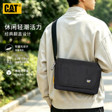 卡特（CAT）斜挎包单肩包轻便邮差包休闲挎包11英寸iPad包潮翻盖大容黑84512