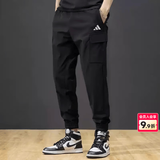 阿迪达斯（adidas）运动裤男裤 夏夏新款卫裤户外速干透气宽松休闲裤冰丝梭织长裤男 JF3538/黑色/快干工装裤 L