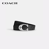 蔻驰（COACH）【品牌直供】男士SCULPTEDC针扣双面腰带40MM黑色CEB75礼物