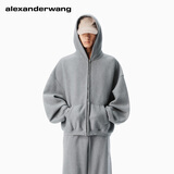 亚历山大·王[明星同款]alexanderwang大王星星图案拉链连帽衫卫衣外套 混凝土灰 XS