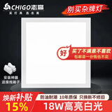 志高厨房灯集成吊顶厨卫灯具300x300x600x600扣板灯卫生间吸顶平板灯 塑边【特蕙】18W/300*300mm/白色/适用面积（5-10㎡）