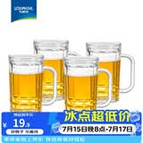 乐唯诗（LOVWISH）带把大容量水果茶玻璃杯ins风家用果汁饮料喝水个性创意啤酒杯子 啤酒杯【加厚大容量】310ml4只