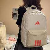 阿迪达斯（adidas）书包男包女包2026新款双肩包大学生电脑背包休闲书包大容量运动包 奇迹矾土棕/大容量/新款主推 MISC