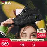 斐乐（FILA） 可颂面包鞋运动鞋女休闲鞋老爹鞋厚底鞋子 黑-BK 40