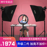 神牛（Godox） SL60IID Bi二代直播灯主播LED补光灯摄影灯网红美妆美颜常亮灯儿童太阳灯影棚灯直播补光灯拍照 【12】SL60IID【俩灯】柔光箱/环形灯