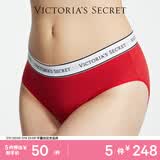 维多利亚的秘密  维密棉质舒适内裤logo腰带中腰女三角裤简约 86Q4复古红-6819 11256819 1条 M
