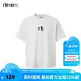 CHINISM CH纯棉短袖男夏季T恤半袖时尚宽松潮流休闲圆领情侣上衣 暖花灰 L