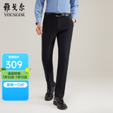 雅戈尔（YOUNGOR）休闲裤男DP棉免烫不易皱裤子自然垂顺易打理新品 VCDP329979AWA黑色 34 84A