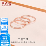 周六福（ZLF）  18K金戒指女三生三世彩金素圈玫瑰金尾戒生日T 12号 -磨砂