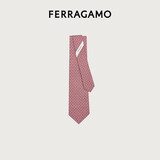 菲拉格慕（Ferragamo）男士红色俄罗斯方块印花桑蚕丝领带 0768565 礼物送男友