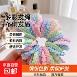儿童扎头头发橡皮筋发圈头绳女童宝宝发饰不伤发女孩皮筋发绳发饰 20根彩色【一袋】