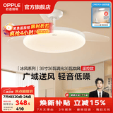 欧普照明（OPPLE）风扇灯吊扇灯隐形扇卧室餐厅超静音全光谱1级能效风扇一体灯饰 1级能效-白-36寸36瓦-遥控