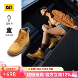 卡特（CAT）经典大黄靴马丁靴女鞋轻户外牛皮防泼水增高短筒靴P312082 女士 37
