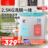 小鸭（XIAOYA）潮流生活电器2.5kg双缸洗衣机小型半自动迷你洗衣机母婴儿童内衣裤袜小件专洗分桶洗脱潮流迷你款