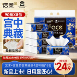 洁柔抽纸 艺术油画×宫里的世界 4层90抽*8包 大尺寸纸巾面巾纸卫生纸