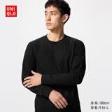 优衣库HEATTECH ULTRA WARM圆领T恤长袖男装保暖衣秋衣内衣479525 479525/09黑色 L