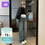 婧麒（JOYNCLEON）孕妇裤夏季休闲外穿打底阔腿牛仔裤小个子 复古蓝 L jyk26751