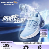 Skechers斯凯奇风豹跑鞋儿童网面气垫缓震休闲鞋男女童跑步鞋405316L 男款/浅蓝色/海军蓝色/LBNV 37