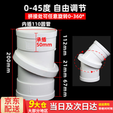 百蒂安PVC万向360度旋转弯头任意调节角度下水管接头S型移位50 75 110mm 110mm旋转直接