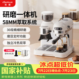 客浦CP290咖啡机意式浓缩全半自动家用小型蒸汽打奶泡办公室带研磨一体机20Bar冷热双萃 米白色（冷萃版） 米白色