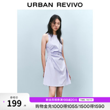 UR春季新款女摩登气质褶皱收腰显瘦无袖连衣裙UYY750030 淡紫 XS