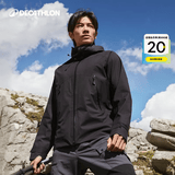 迪卡侬（DECATHLON）硬壳冲锋衣男女春秋登山防风防水单层夹克风衣运动外套MH500 玄武黑（男女同款）- 亚洲款 新款上市 加内胆选大一码 M