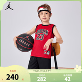NIKE JORDAN 耐克AJ篮球服套装23号球衣夏季儿童篮球背心+短裤2件套 正黑色 130 /64 【建议身高116-122cm】