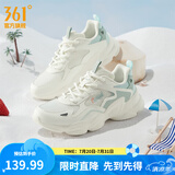 361°女鞋运动鞋女云朵夏季网面透气厚底增高复古老爹鞋百搭休闲鞋子女 【夏季网纱】羽毛白/浅烟绿 38