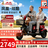 凤凰（Phoenix）炫酷电动三轮车家用小型电动摩托车成人休闲电瓶车三轮车电动车 超威电池【爬坡款】800W丨48V24A黑金+续航约80里