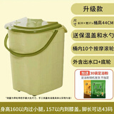 万派泡脚桶加高加厚洗脚桶带盖足浴桶家用高深过小腿按摩洗脚盆泡脚桶 绿色升级款-带滑轮-1.6米内