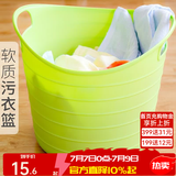 爱丽思（IRIS） 脏衣篓浴室大号脏衣篓塑料洗衣篮装脏衣服污衣篮子桶收纳筐衣篮 15升 绿色密闭【宝宝衣物用】
