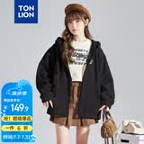 唐狮（TonLion）2026春季新款针织外套女休闲卫衣开衫连帽上衣