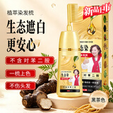 美飘扬同仁堂天然植物无刺激不沾头皮生态染植萃染发梳黑茶色-510ml