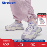 斐乐 FUSION斐乐潮牌女鞋 硬糖丨奶茶上新厚底鞋子2025新款老爹鞋 浪漫紫/冬日白-OW 36.5