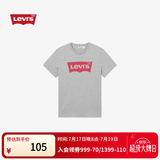 Levi's李维斯情侣美式宽松印花时尚简约舒适潮流纯棉圆领短袖T恤 灰色 002A0-0003 L